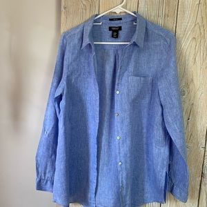 Jones & Co linen blouse. Size: M.